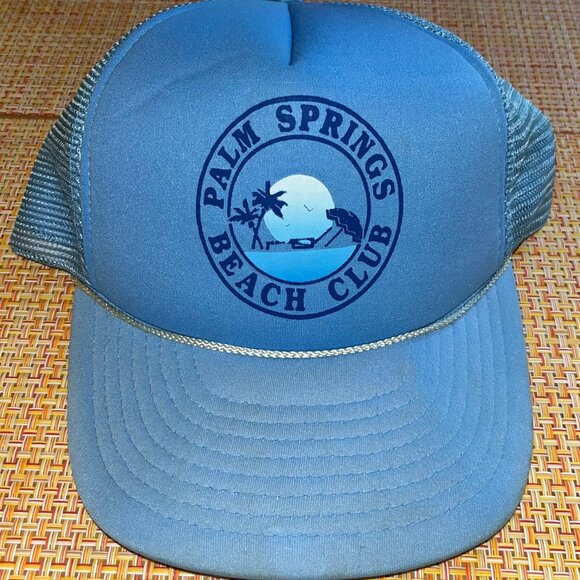Palm Springs Vintage Blue Mens Baseball Cap Hat VTG - Picture 4 of 5